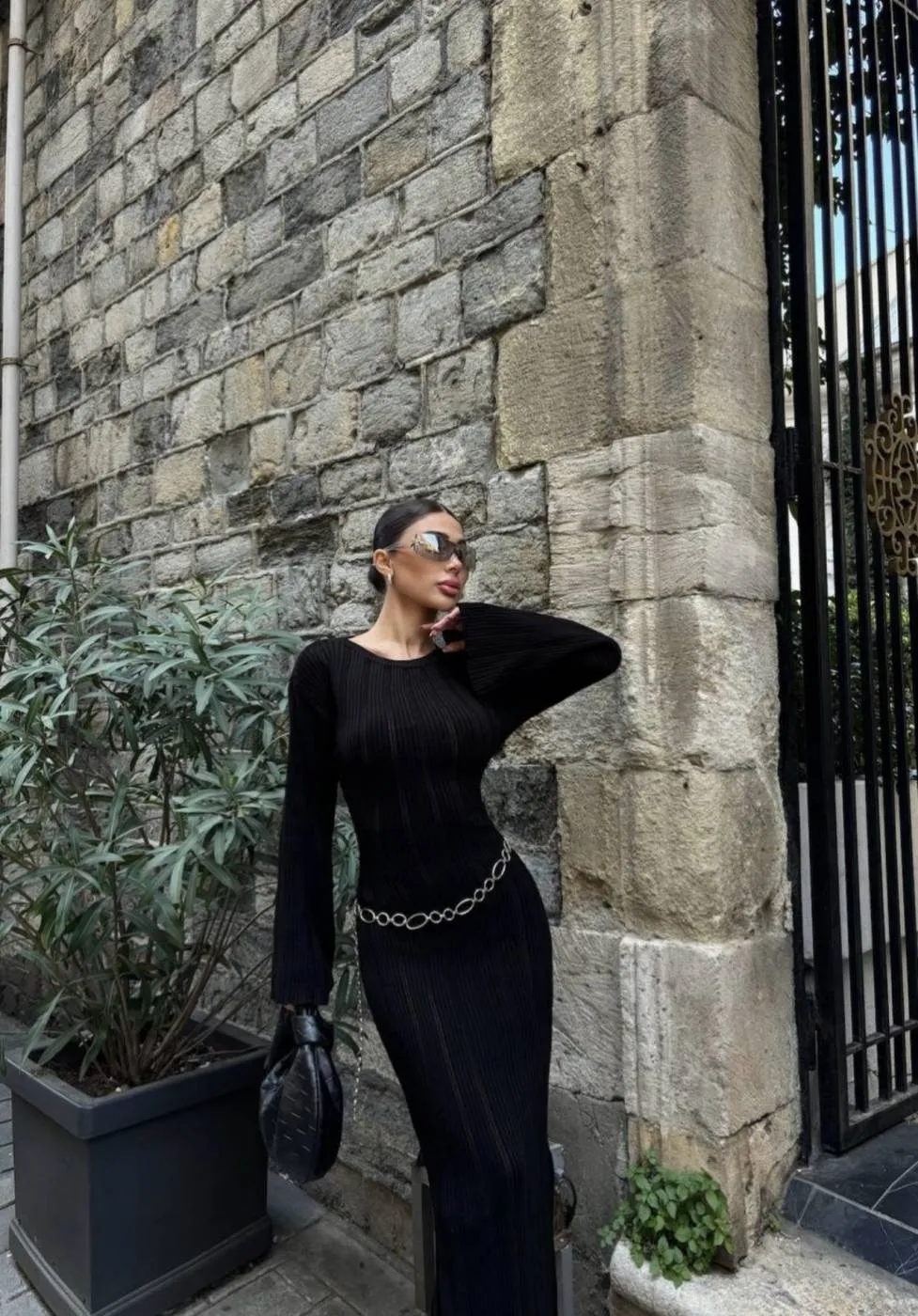 KNIT DRESS - Black