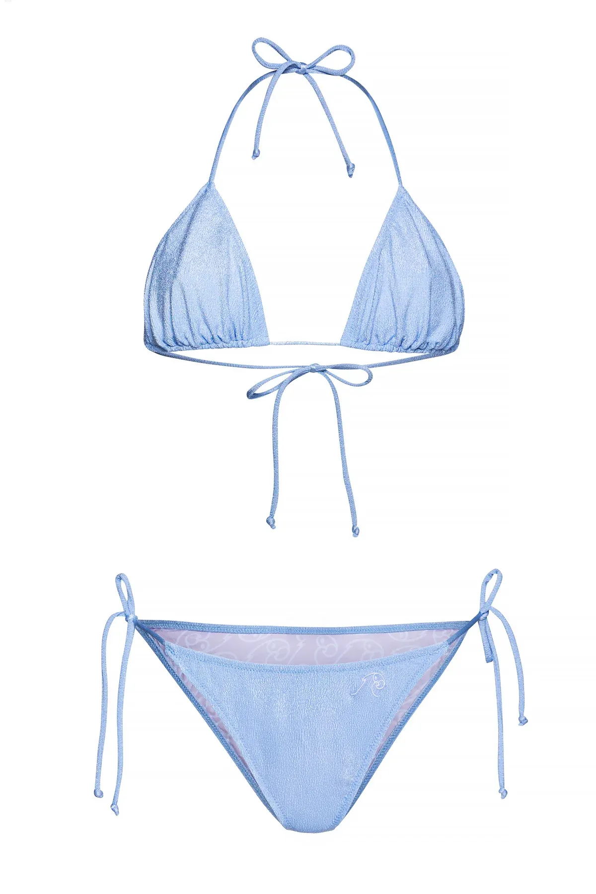 "DAME" Triangle - Side string Bikini (Light Blue)