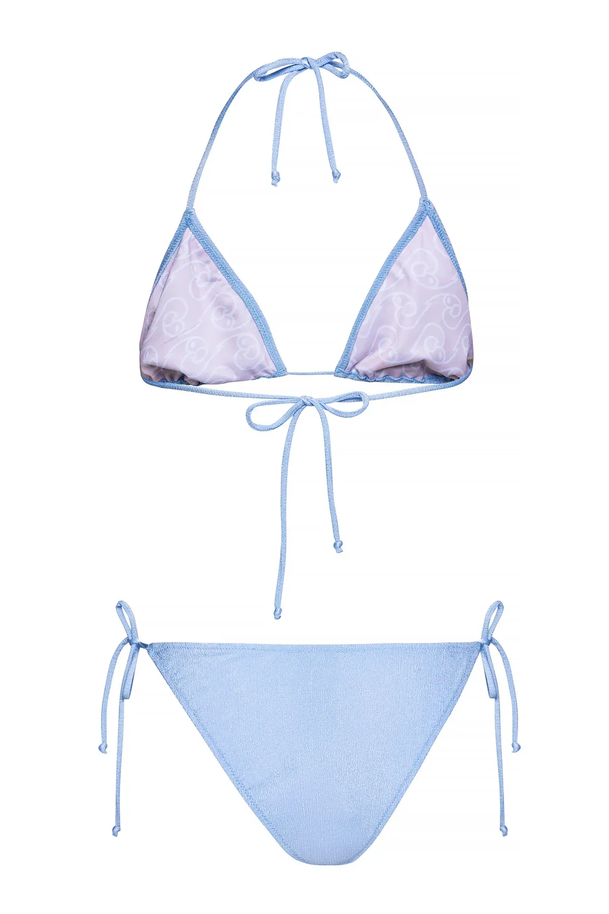 "DAME" Triangle - Side string Bikini (Light Blue)
