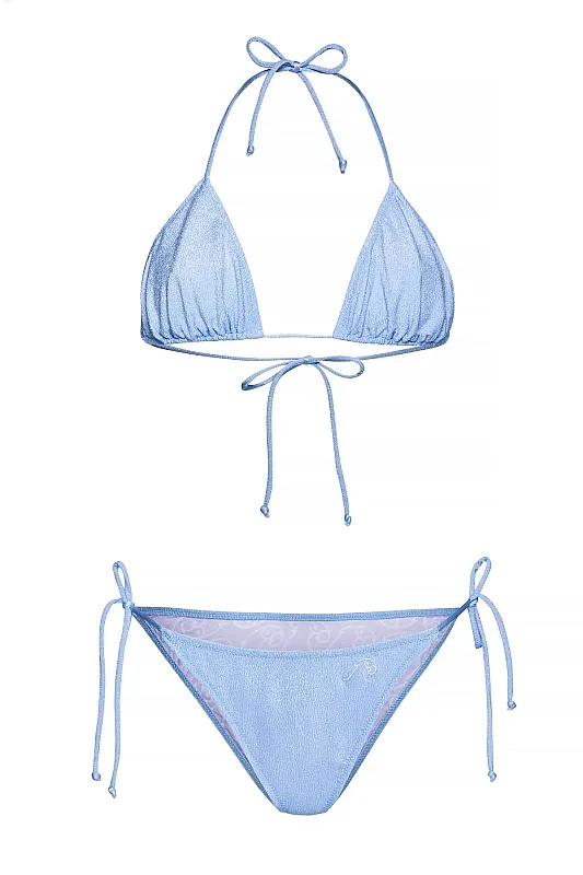 "DAME" Triangle - Side string Bikini (Light Blue)