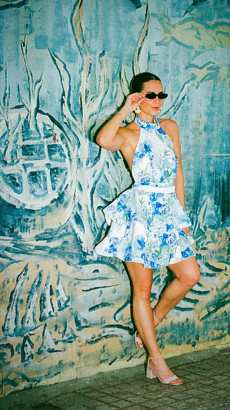 Floral dress blue