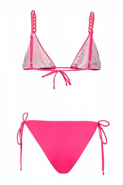 Triangle chain detail - Side string Bikini (Fuchsia Fluo) 'IBIZA'