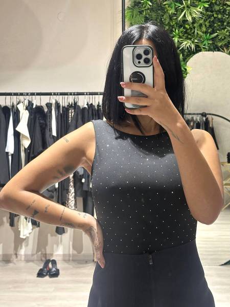 Strass me out bodysuit black