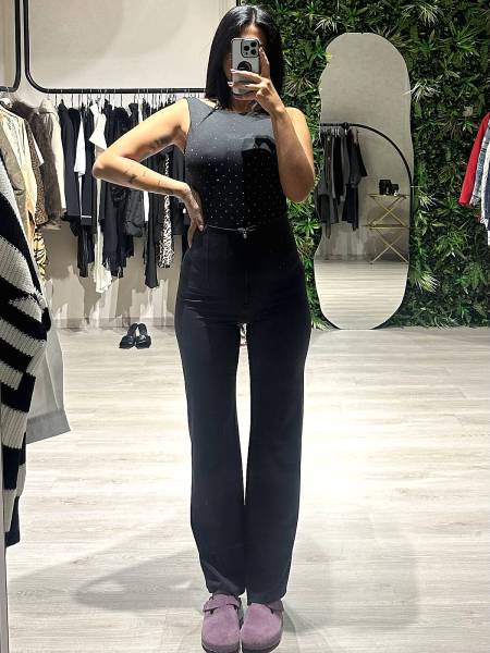 Strass me out bodysuit black