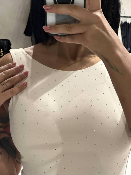 Strass me out bodysuit white